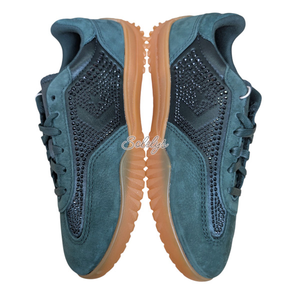 Converse x Swarovski Run Star Trainer Low Emerald Green Leather Sneaker 5 NWT - Picture 9 of 11